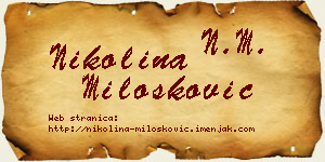 Nikolina Milošković vizit kartica